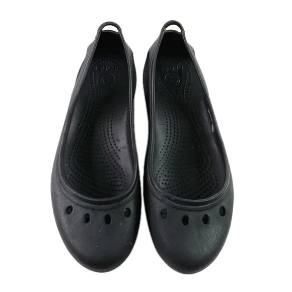 Crocs Kadee Ballet Flats Mary Jane Women’s 7 Closed Toe Slingback Black Shoes - Picture 2 of 6